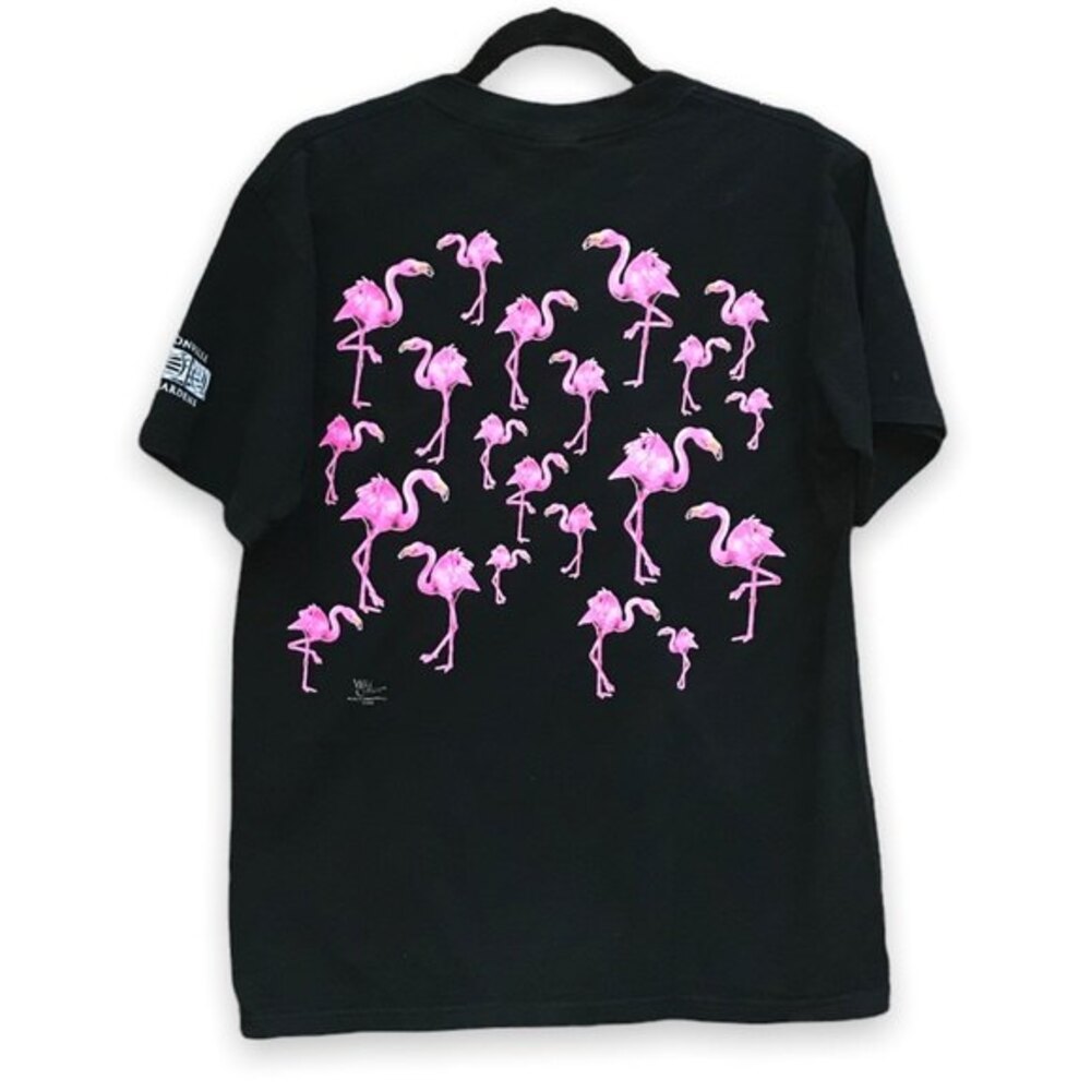 Vintage Anvil Jacksonville Zoo & Gardens Black Pink Flamingos Mens Size Medium